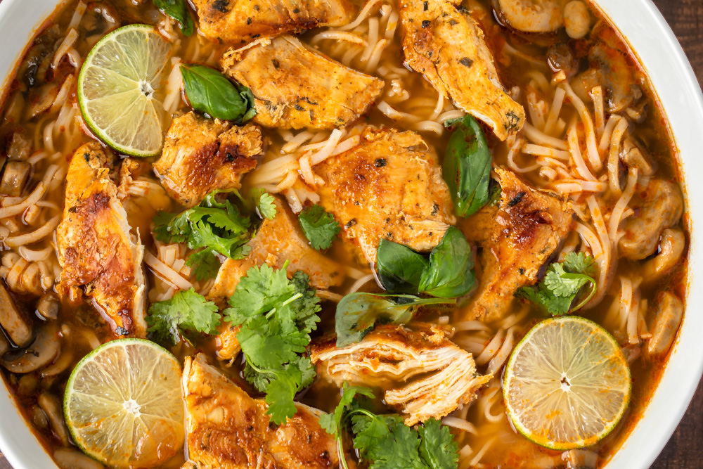 Thai Basil Lime Chicken Noodle Soup Dawat Dil Se DDS